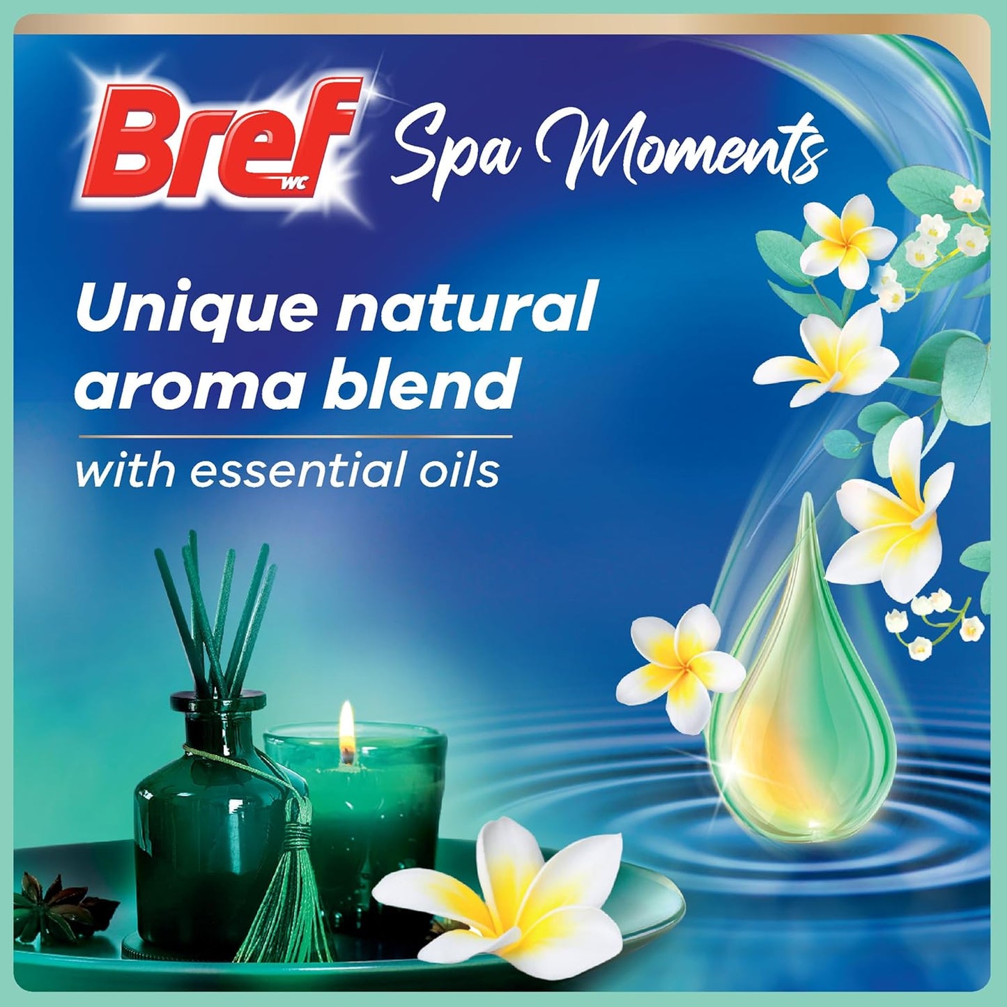 Bref Spa Moments Calmness Rim Block Toilet Cleaner with Essential Oils, 50 g (Pack of 2)
