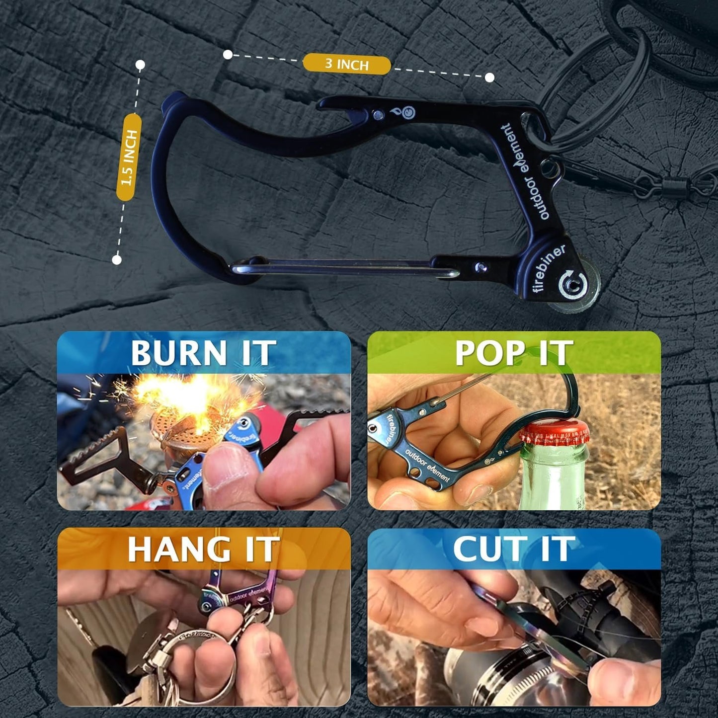 Firebiner - Fire Starter, Multi-Tool, Carabiner