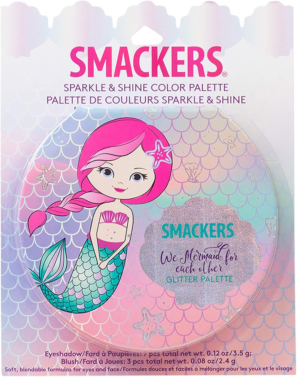 Lip Smacker Sparkle & Shine Eyeshadow Makeup Palette, Mermaid Palette Shimmer | Christmas Make Up Collection | Holiday Present | Gift for Girls