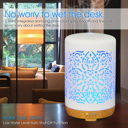 Earnest Living Smart WiFi Essential Oil Diffuser White Ceramic Diffuser 250 ml with Alexa Google Home App Phone Control LED and Auto Off Office Humidifier Aromatherapy Diffusers for Essential Oils