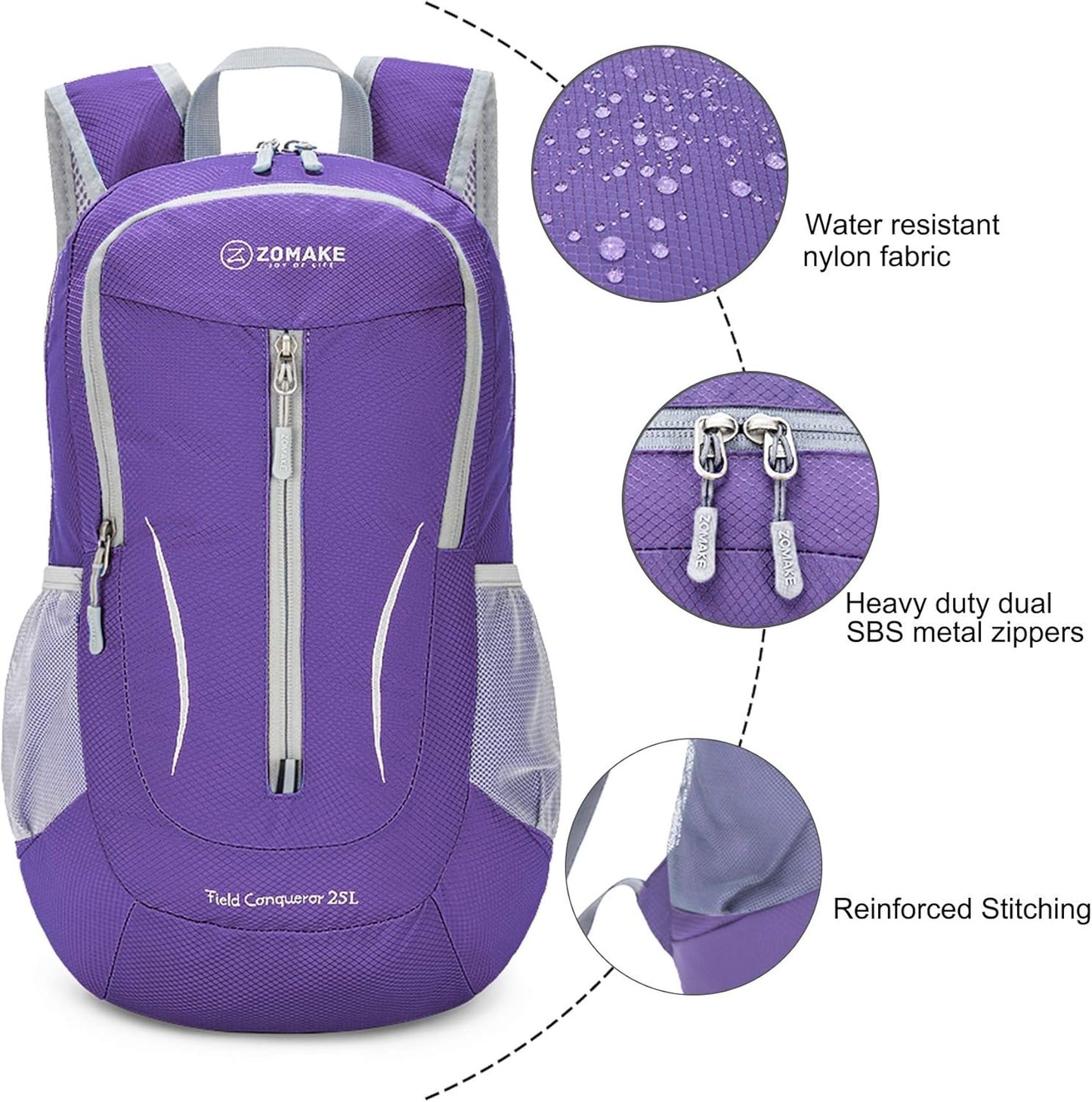 ZOMAKE 25L Ultralight Packable Backpack, Small Foldable Hiking Backpacks Water Resistant Light Daypack for Outdoor Hiking