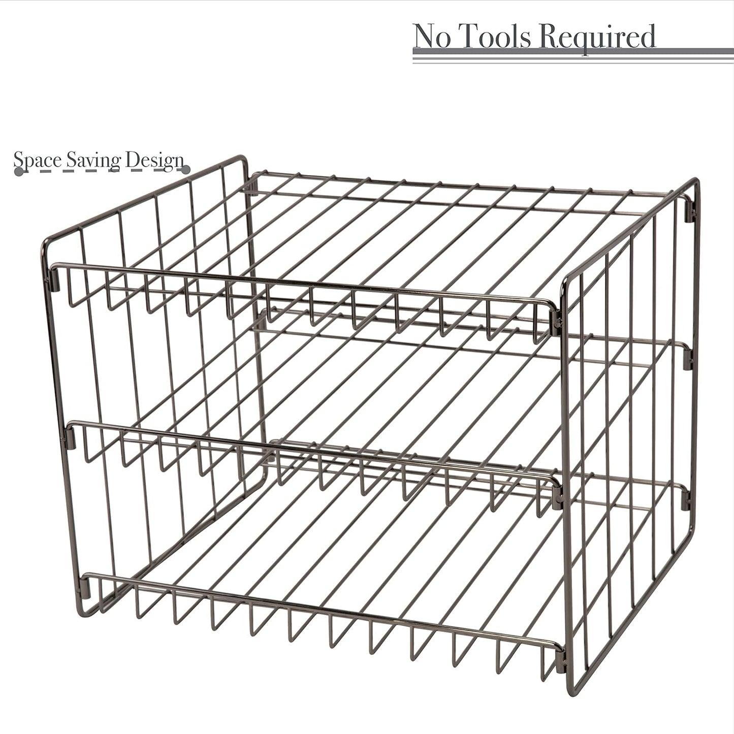 Kitchen Details 3 Tier Can Organizer | Canned Food Storage Rack | Kitchen Cabinet and Pantry Organization | Holds 36 Cans | Space Saving | Onyx
