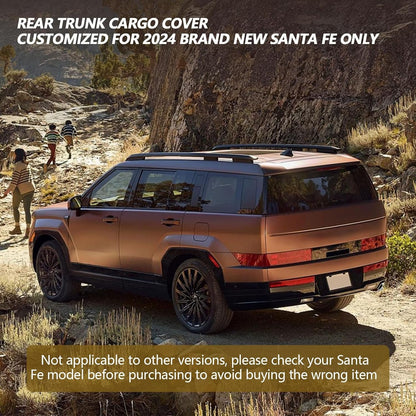 Cargo Cover for Hyundai Santa Fe - Tesmirror Retractable Cargo Cover for 2024 Hyundai Santa Fe Accessories Rear Trunk Security Shade Luggage Security Shield Shade, Only fit 2024
