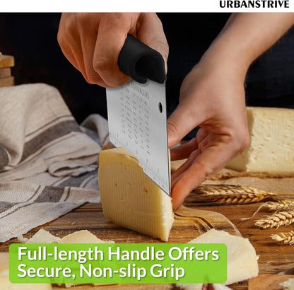 Urbanstrive Bench Scraper for Baking, Stainless Steel Dough Cutter and Scraper Tool Kitchen, Kitchen Scraper Food Scraper Tool Pizza Cutter Food Chopper, Multi-Purpose Kitchen Gadgets, Black