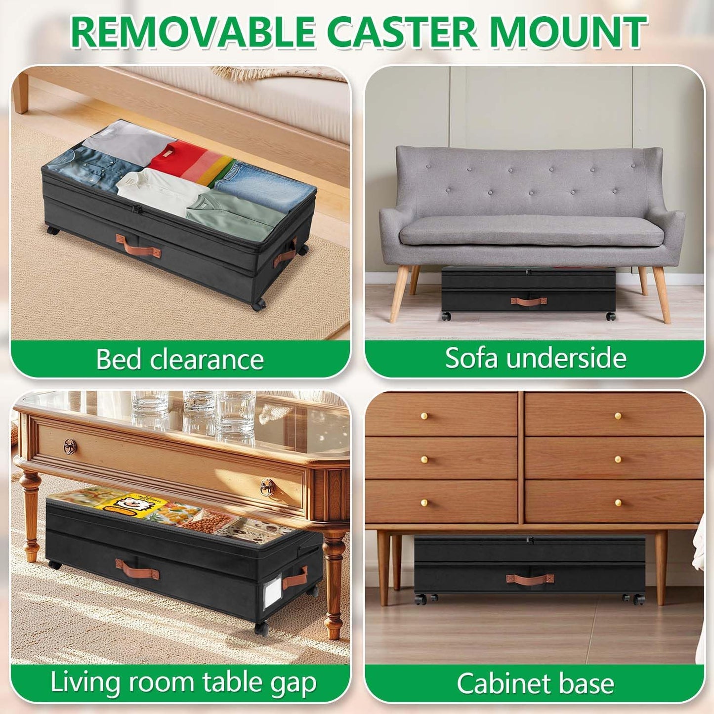 2Pack Under Bed Storage with Wheels, Scalable Under Bed Shoe Storage Containers, Clothes Organizer & Bedroom Furniture Organizers,Foldable Home Storage Bins for Bedroom Organization