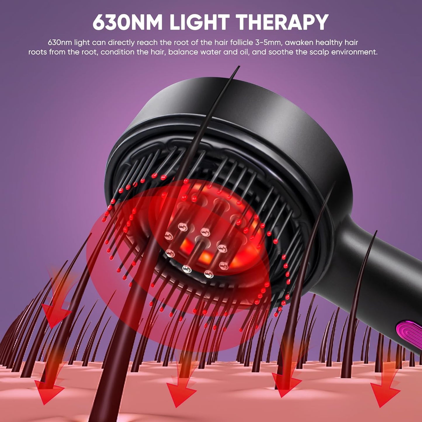 Upgrade 3 in 1 Hair Oil Applicator,Electric Hair Brushes for Hair Growth,Oil Applicator Scalp Massager,IPX7 Waterproof Electric Scalp Massager