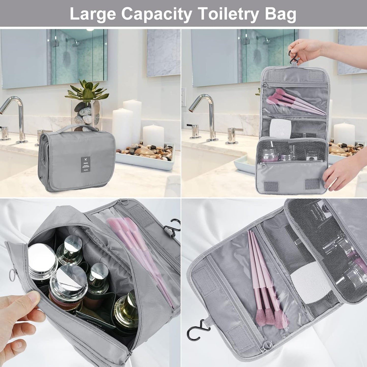 TAMOWA Organizer Suitcases Set of 9, Travel Cube Packing Cubes, Cosmetics Clothing Underwear Footwear Organizers Sacks Storage Suitcase Set, grey