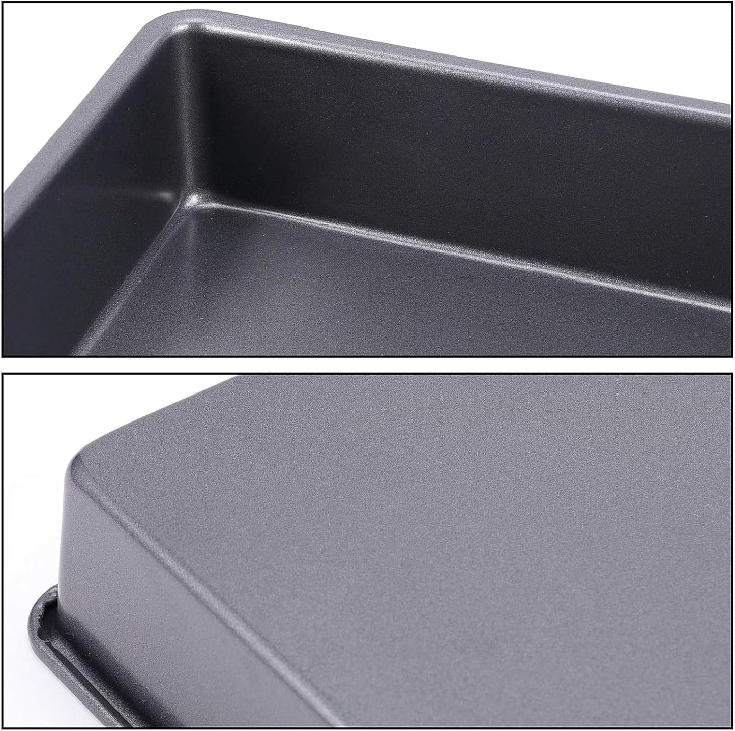ZOENHOU 6 Set 8 Inch Baking Pan Square Cake Pan, Nonstick Bakeware Brownie Baking Pan, Carbon Steel Toaster Oven Square Sheet Pan