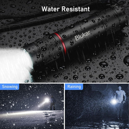 Blukar LED Flashlight Rechargeable, Super Bright Small Handheld Flashlights- Zoomable, Adjustable Brightness, Long Lasting Flash Light, Waterproof Pocket Size Torch Light for Emergency Camping Hiking