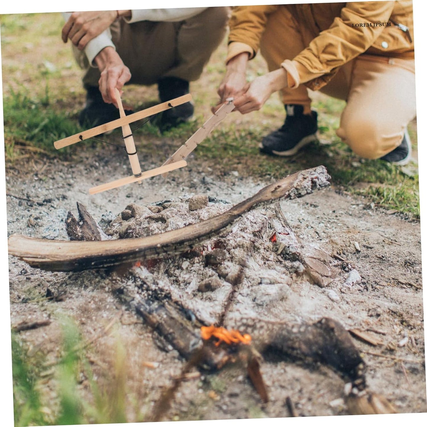 Toddmomy 1 Set Outdoor Survival Tool Wooden Fire Drill Kit for Camping Hiking Learning Skills Portable Lightweight for