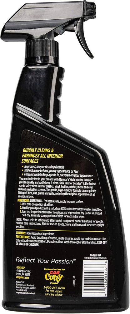 Meguiar's Quik Interior Detailer Cleaner - 24 Oz Spray Bottle