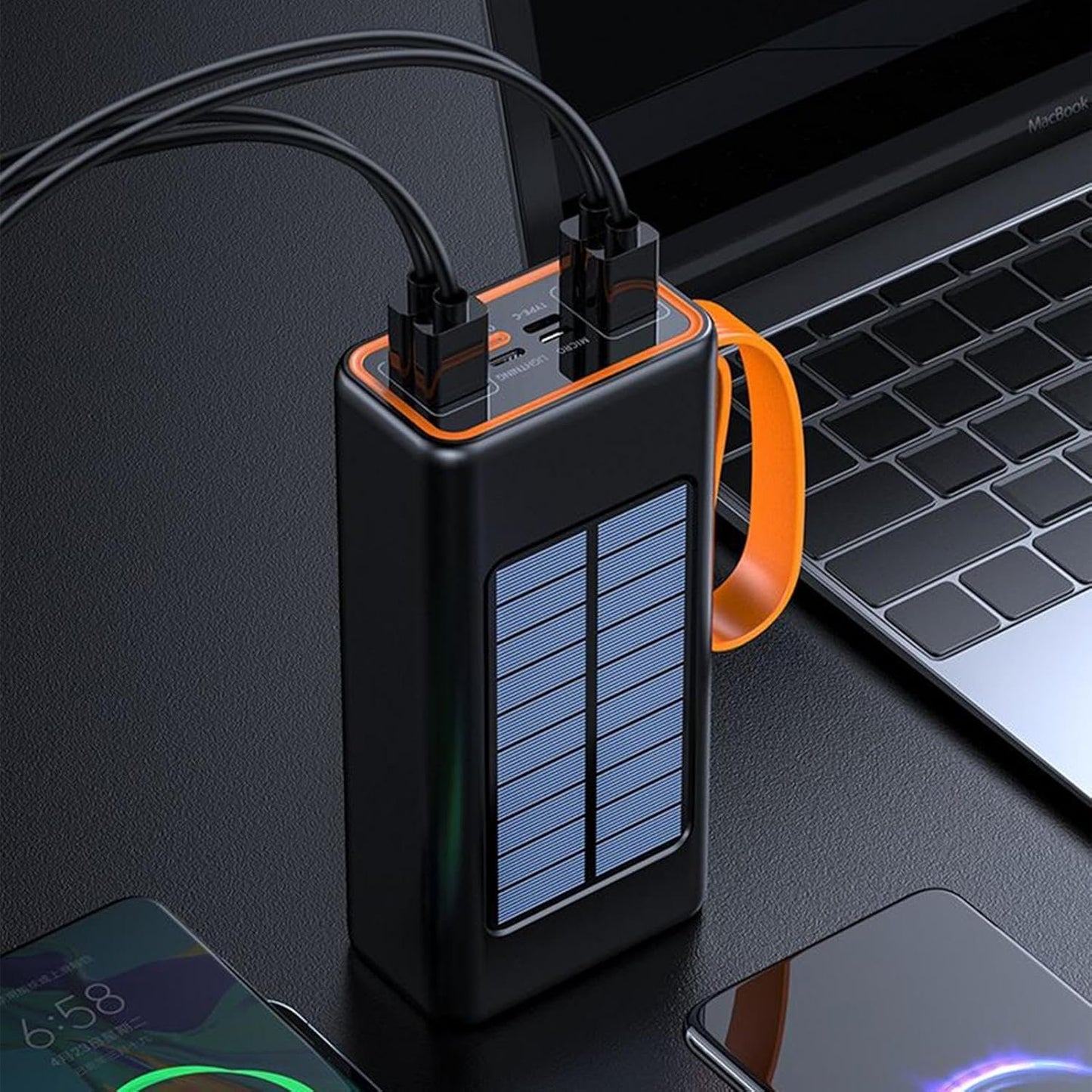 Solar Charger, Solar Panel Power Bank, Compact External Battery Pack, Portable and Fast Charging for Camping, Hiking, Backpacking, Fishing, Walking, 5.83x2.8x1.89 inches