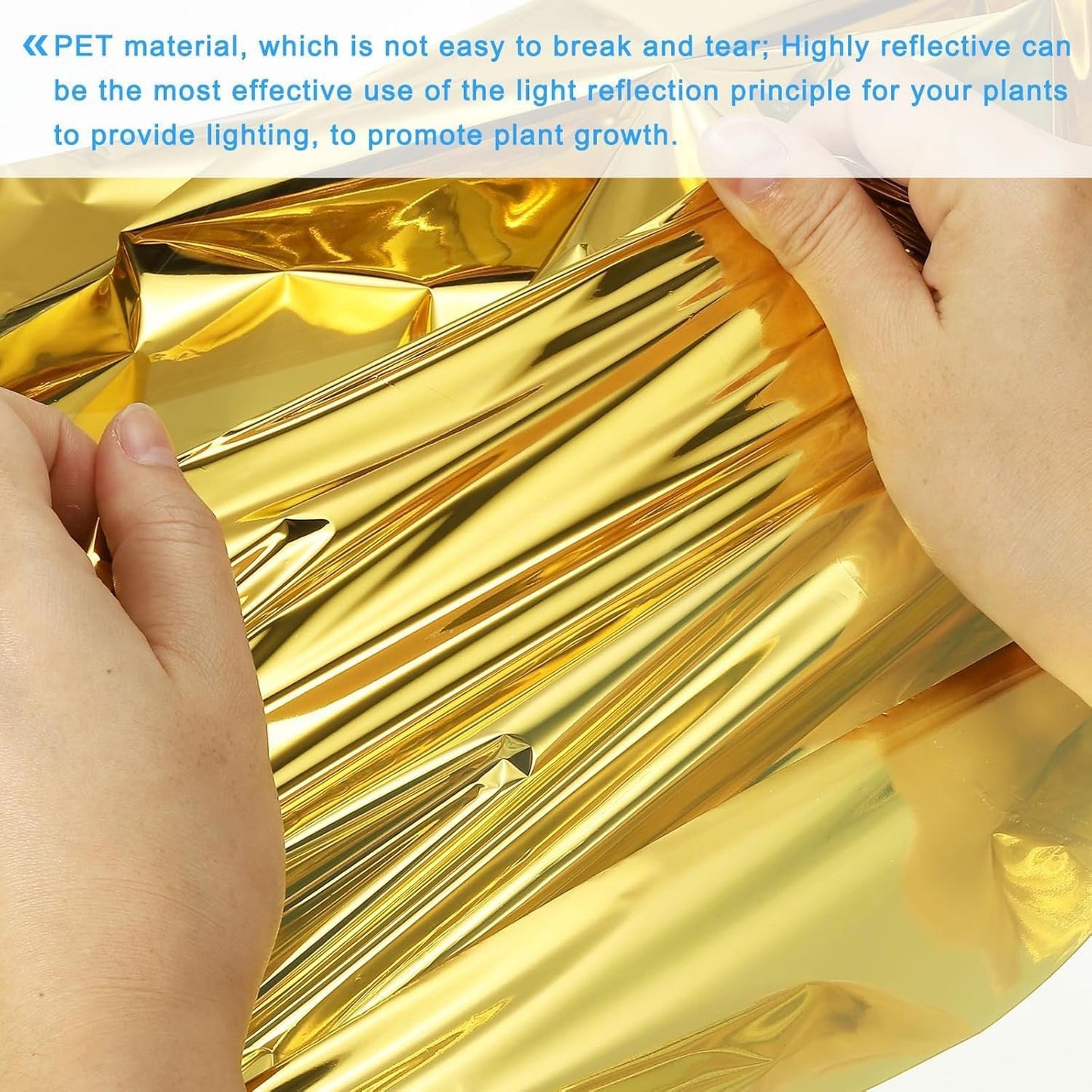6 Pieces Highly Reflective Plant Growth Mylar Garden Greenhouse Covering Foil for First Aid Blankets, Grow Rooms, Camera Reflectors, Tents Outdoor Emergency (Gold, Silver)