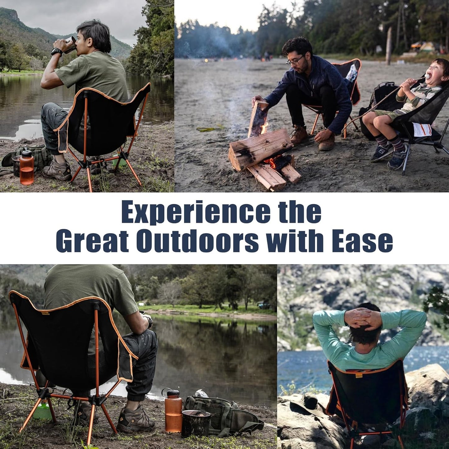 TREKOLOGY YIZI GO Portable Camping Chair - Lightweight, Foldable for Hiking, Outdoor, Beach, Picnic, Backpacking - Compact for Adults and Kids