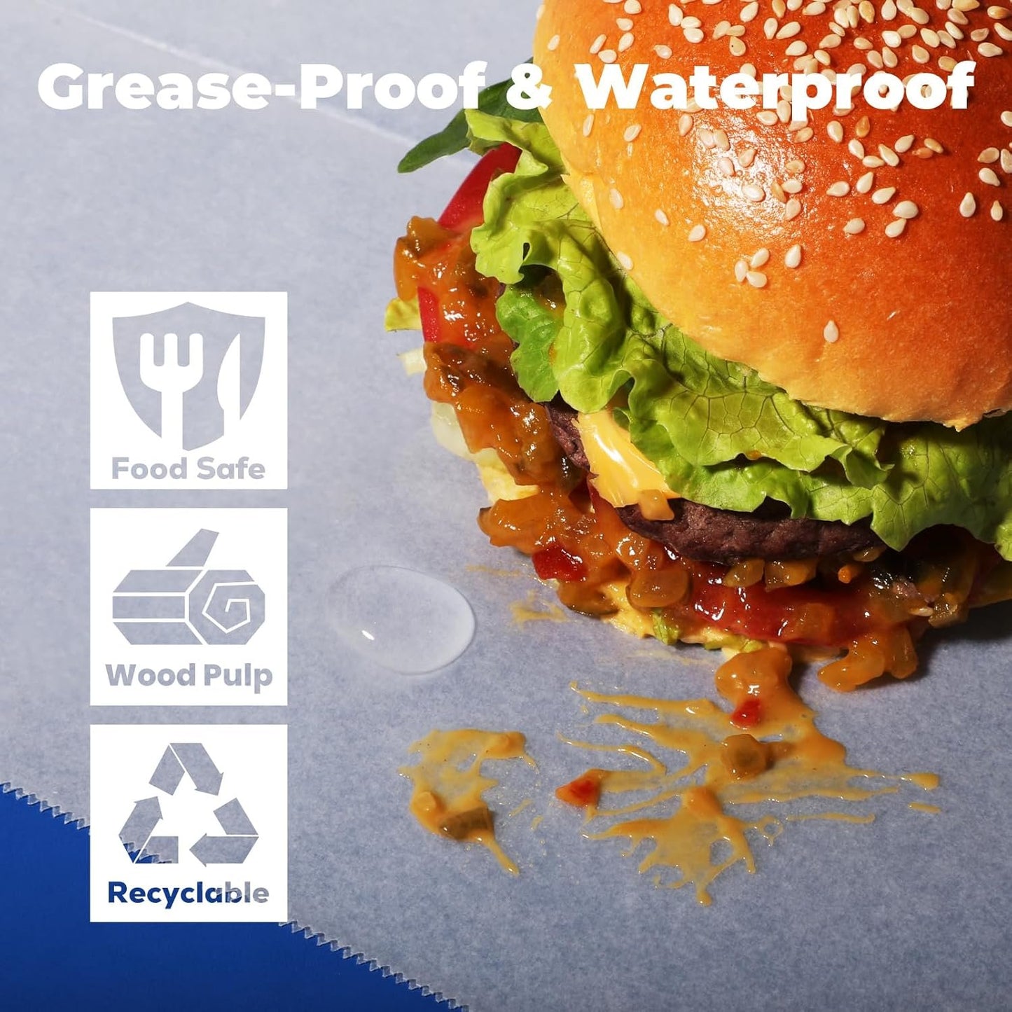 Fit Meal Prep [500 Pack] 15 x 10.75" Wax Paper Sheets for Food, Interfolded Precut Deli Paper, Pop Up Grease-Proof Sandwich Paper Wraps, Waterproof for Lunch, Food Basket, Microwave Cover, BBQ
