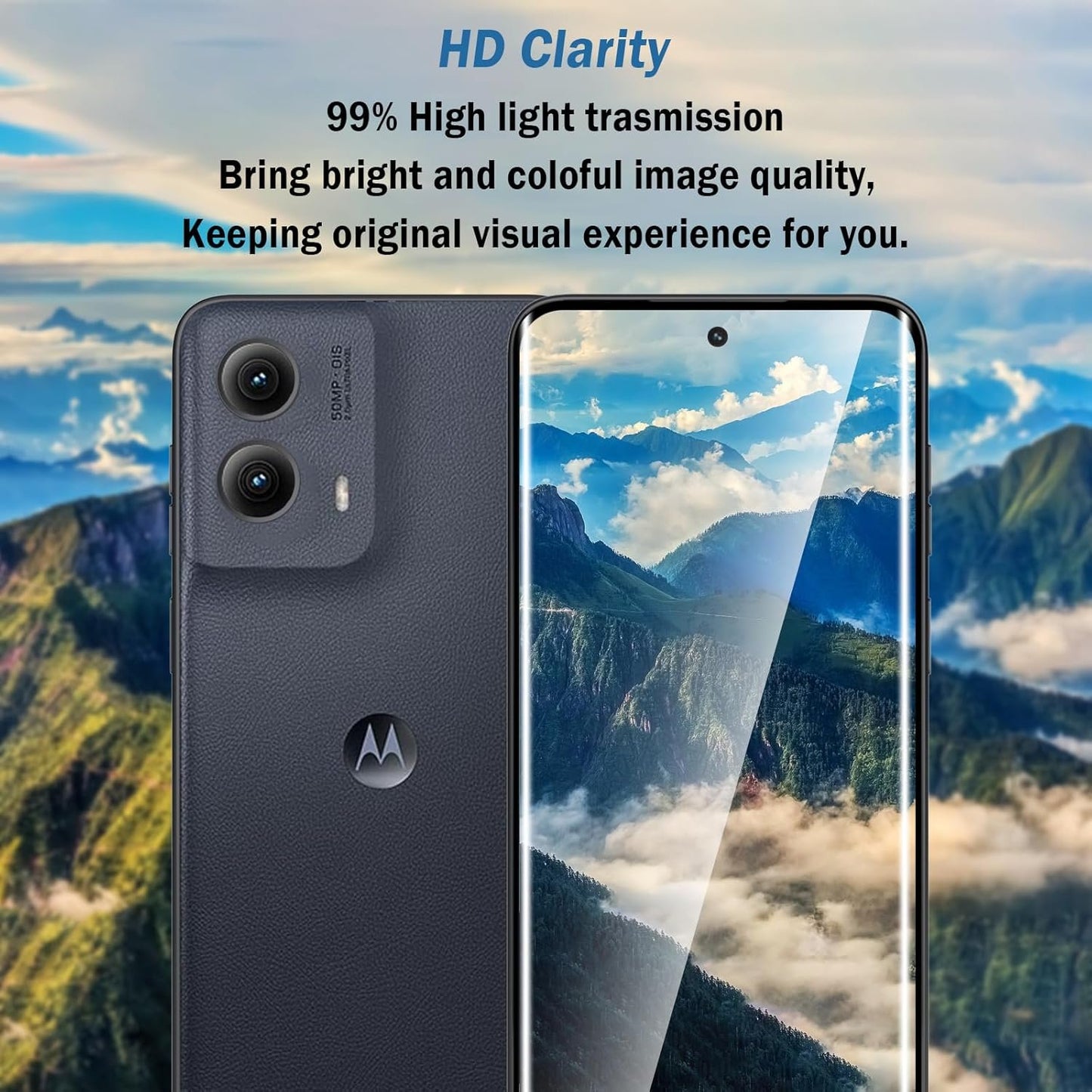 Natbok 2 Pack 3D Compatible with Motorola Edge 2024/2023 Screen Protector,9H Tempered Glass Film,HD Clear Scratch Resistant,Bubble-Free for Moto Edge 2024 Screen Protector