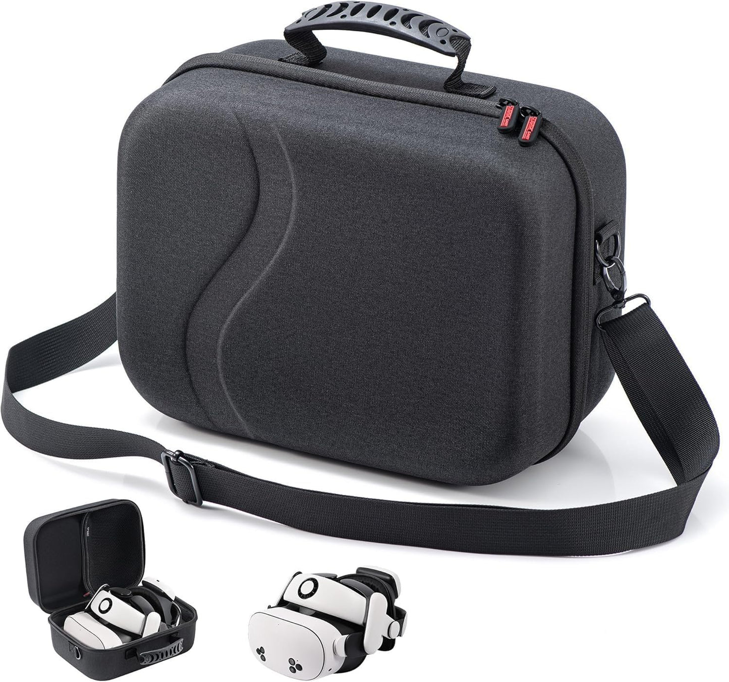 Large Carrying Case for Meta Quest 3S,Hard Travel Case for BOBOVR S3 Pro/Kiwi Design Battery Head Strap,Controllers and Other Accessories,Portable Storage Travel Bag for Oculus Quest 3S/Quest 3(Black)