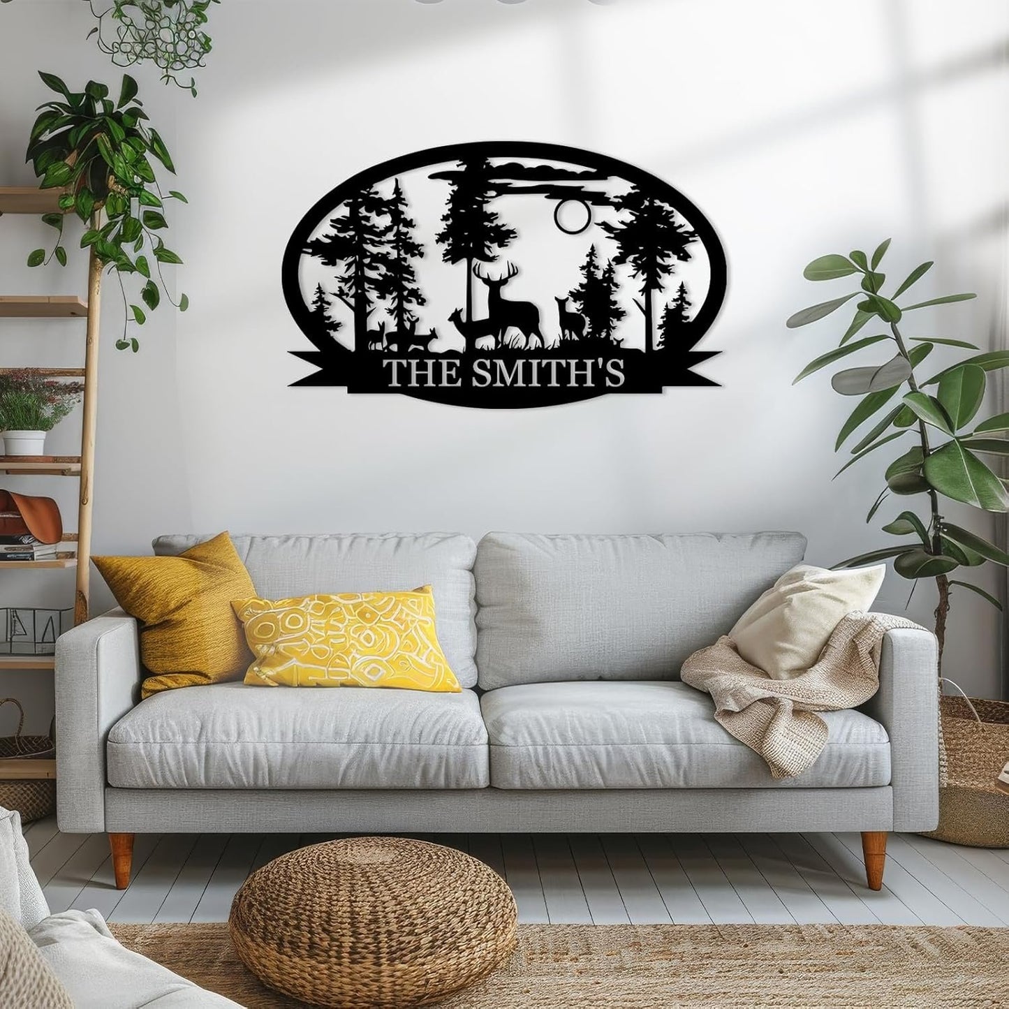 Personalized Deer Metal Cabin Sign | Custom Metal Sign | Custom Signs Outdoor Metal | Deer Hunting Gift | Custom Family Name Sign | Housewarming Gifts | Porch Sign | Cabin Home Decor