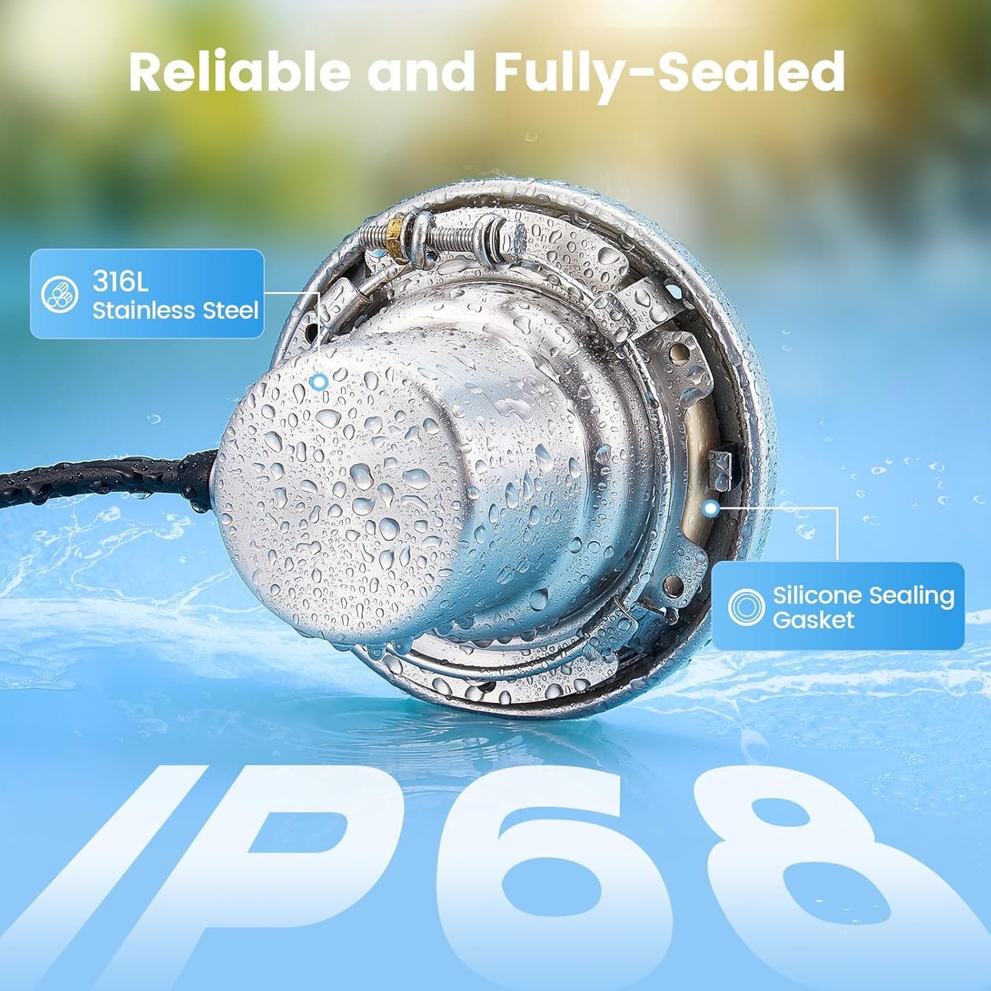 SURAIELEC 6 Inch Small LED Spa Light for Inground Pool, 120V AC 10W Underwater Pool Light, Cool White 6000K, Fits Pentair and Hayward Wet Niches, IP68 Waterproof, 50 FT Cord