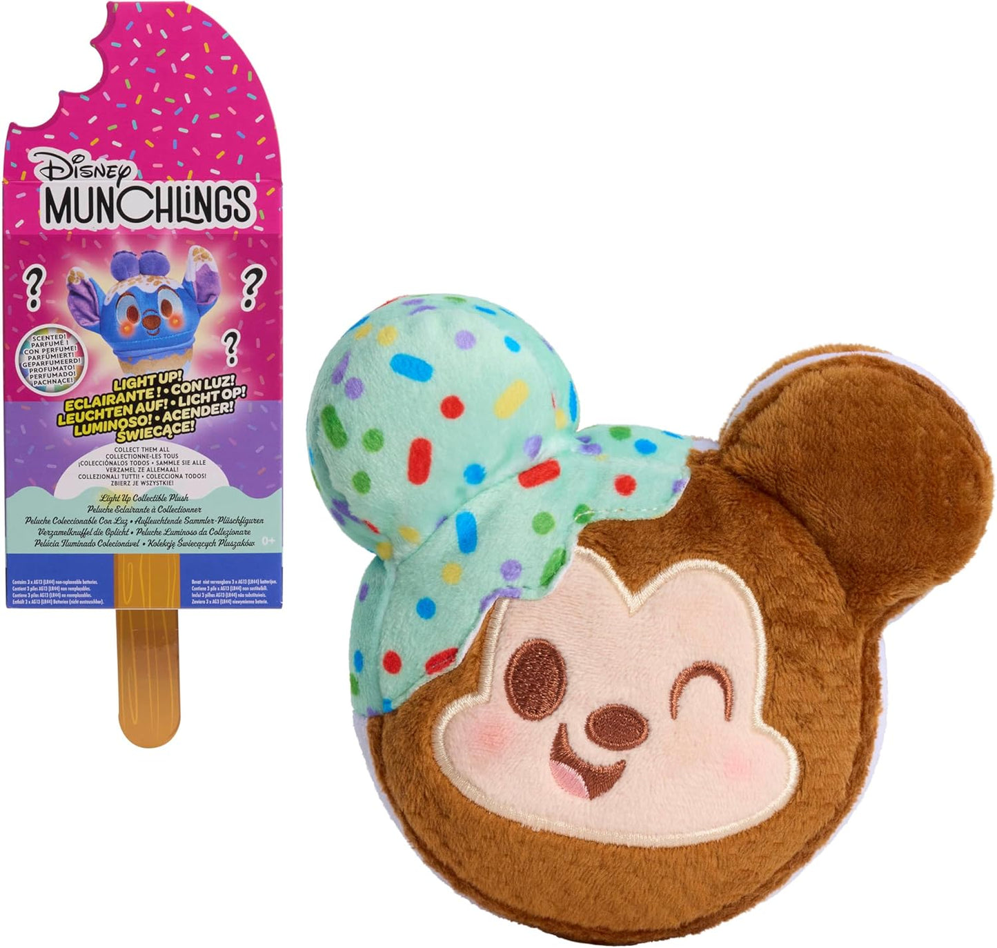 Just Play Disney Munchlings Light-Up Scented Collectible Plush, Kids Toys for Ages 0+ by