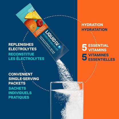 Liquid IV Hydration Multiplier, Tropical Punch - Hydration Powder Packets, Electrolyte Powder Drink Mix, 18 servings (Pack of 1)