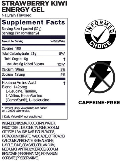 GU ENERGY Roctane Ultra Endurance Energy Gel, Strawberry Kiwi, 24-Count