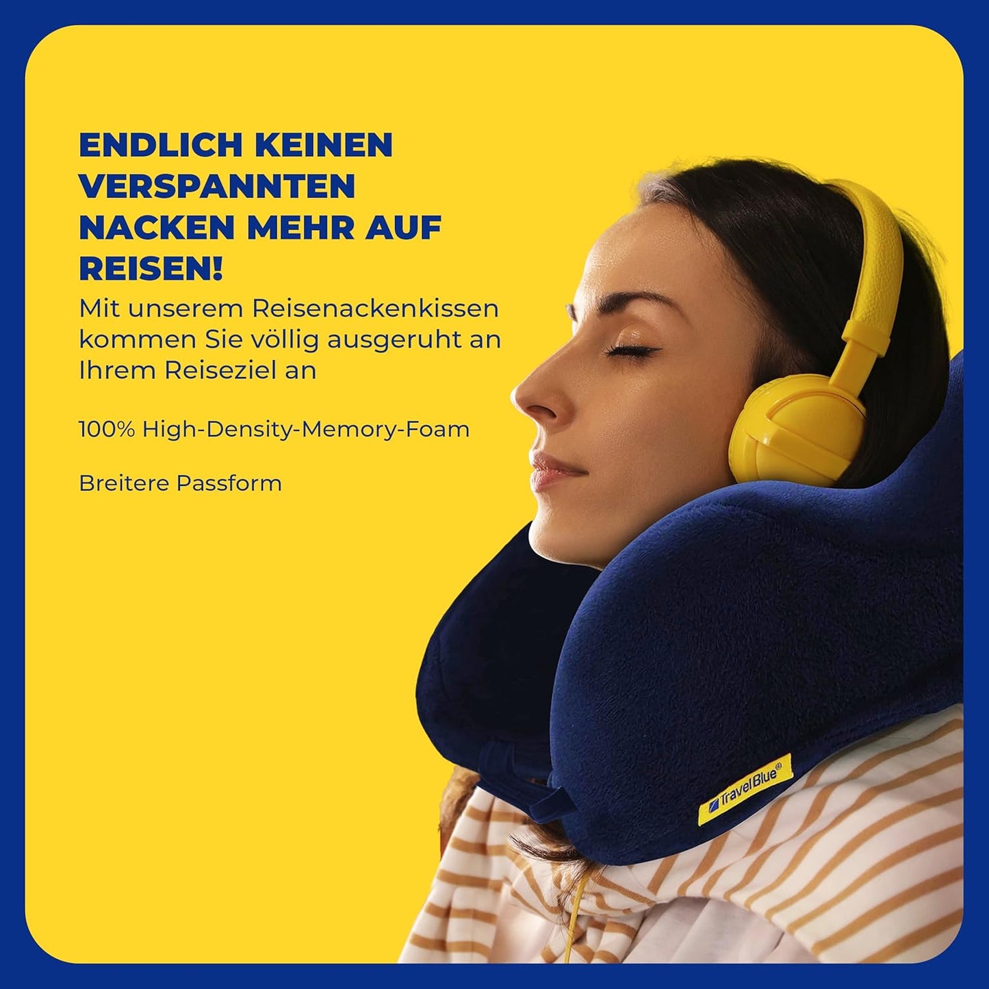 Travel Blue Tranquillity Aeroplane Neck Pillow, Memory Foam Pillow with Wide Fit, Ergonomic for Optimal Comfort Travel Pillow, Aeroplane for Relaxed, Pressure-free Travel, Lightweight Neck Pillow