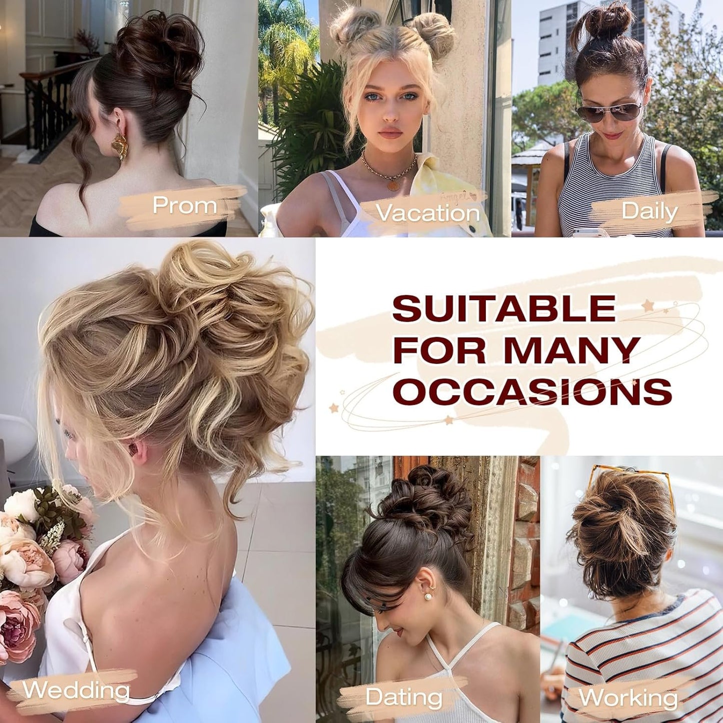 Qunlinta 2 PCS Large Messy Bun Hair Piece, Thick Wavy Curly Hair Bun Scrunchies Extensions Synthetic Chignon Updo Hairpieces for Women Girls Silver Grey