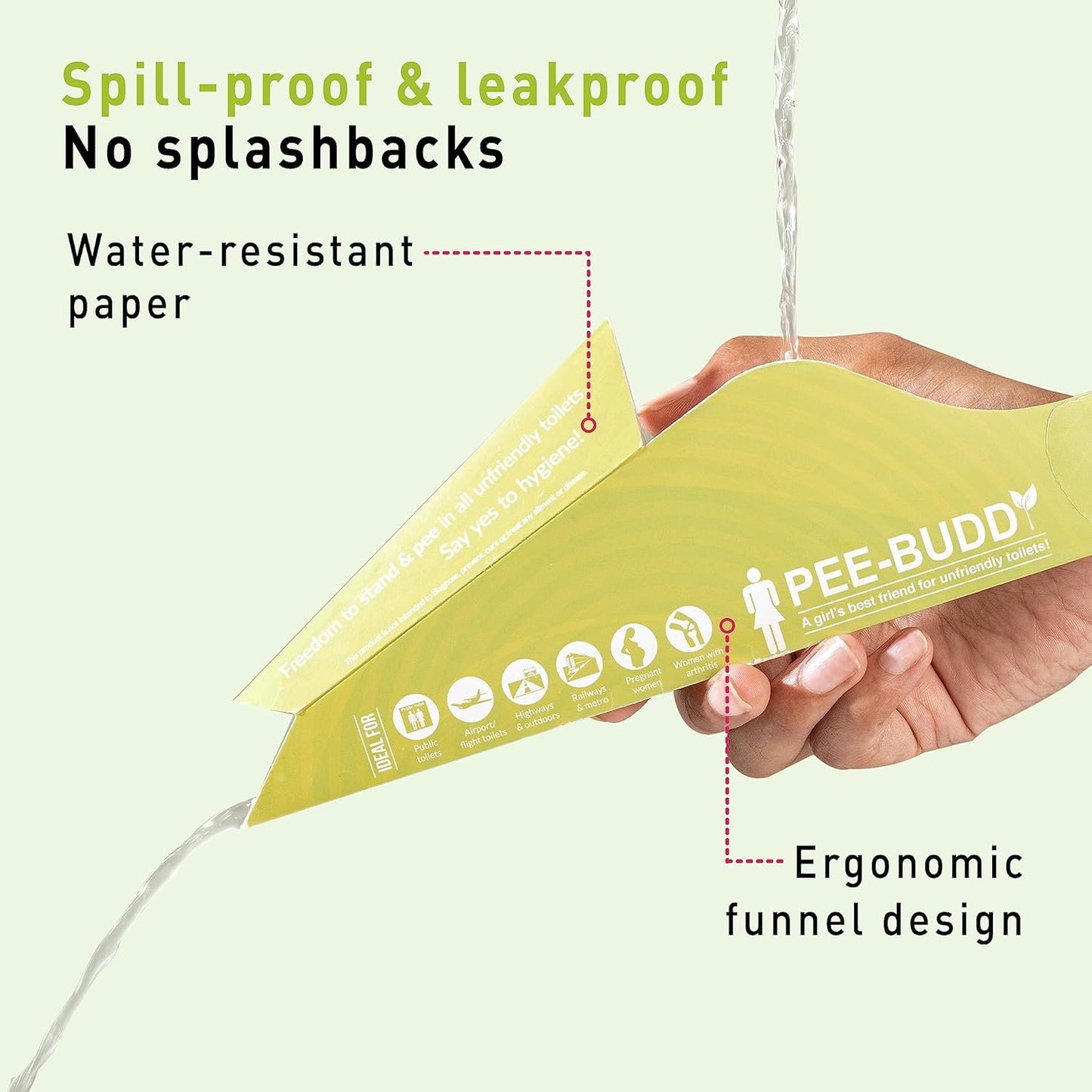 PeeBuddy 80 Funnels Portable Female Urination Device | Recyclable Disposable Urinal Funnel | Travel, Camping, Hiking and Outdoor Activities | Discreet and Compact Stand and Pee Funnel for Women, Girls