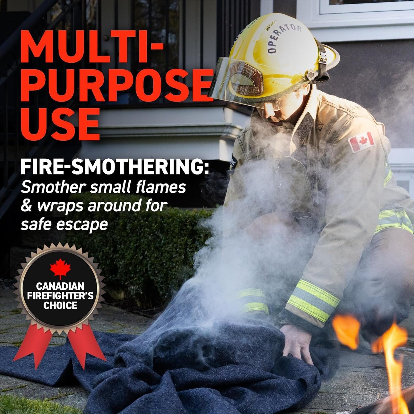 72HRS Emergency Fire Retardant Blanket | First Aid Blanket | Wool Fire Blankets | 90% Wool Blanket | Welding Blanket | Fire Proof | Warm, Heavy, Washable | Flame Test Passed | 66''x90| Pack of 1