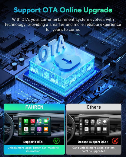 FAHREN 3rd-Gen Wireless CarPlay Adapter & Android Auto Adapter, Support Netflix/YouTube/TF Card, Car Play Wireless Adaptor for Apple&Android, Plug and Play, Fit with iPhone 8+/iOS10+/Android 11+