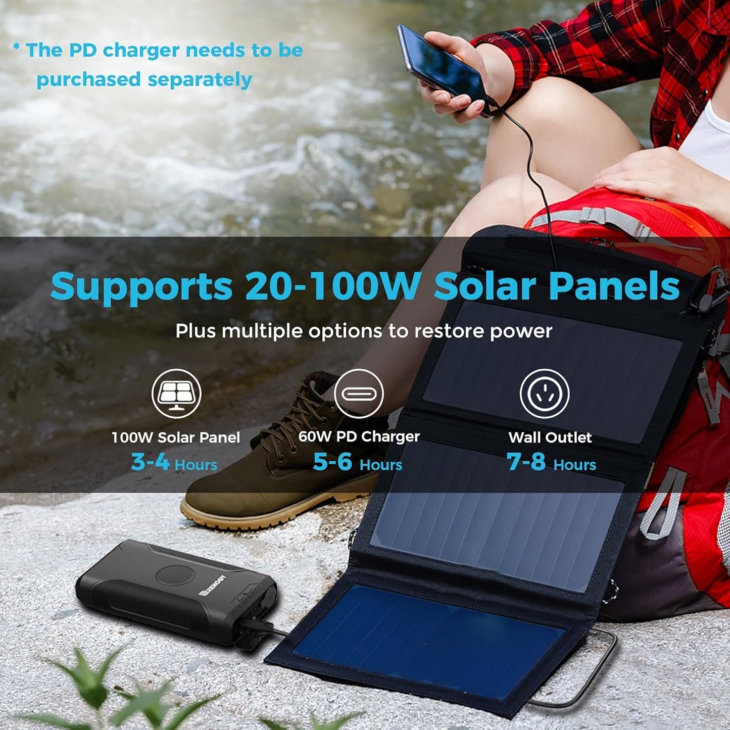 Renogy 72000mAh 266Wh 12v Power Bank, CPAP Battery for Camping, High Capacity Power Bank with DC 12v & Flashlight, CPAP Battery Backup Power Supply, Large Camping Power Bank for CPAP, Emergency