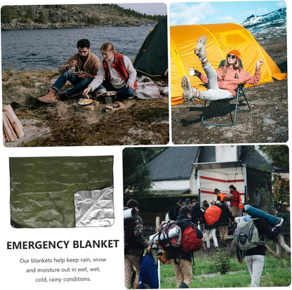 YARNOW Camping Emergency Blanket Thicken Awning for Tent Picnic Waterproof Place Mat Lightweight Compact