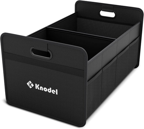 K KNODEL Car Boot Organiser, Foldable Car Boot Storage, Automotive Consoles & Organisers, Car Boot Storage Organiser with Reinforced Handles (Medium, Black)