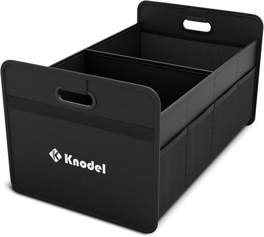 K KNODEL Car Boot Organiser, Foldable Car Boot Storage, Automotive Consoles & Organisers, Car Boot Storage Organiser with Reinforced Handles (Medium, Black)