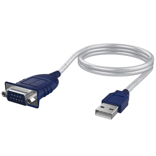 USB Serial Cable, USB to RS232 DB9 Converter Cable, Compatible with routers, switches, CNC Machines, PLCs, Printers, Surveillance Cameras, Barcode scanners, ECG Machines etc. (Chipset PL2303, 30cm)