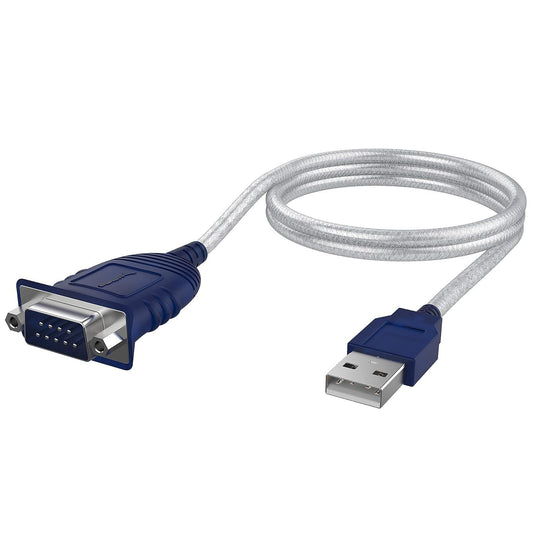 USB Serial Cable, USB to RS232 DB9 Converter Cable, Compatible with routers, switches, CNC Machines, PLCs, Printers, Surveillance Cameras, Barcode scanners, ECG Machines etc. (Chipset PL2303, 30cm)