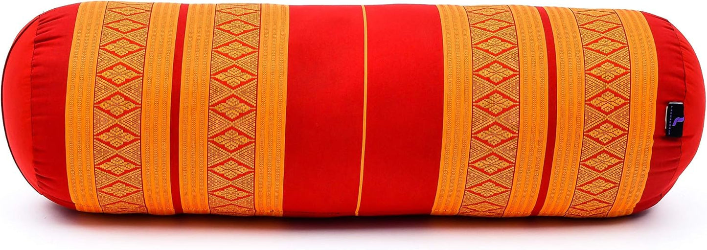 Leewadee Yoga Bolster - Standard Size – Large Meditation Cushion, Tube Pillow for Comfortable Reading, Pilates Equipment, Kapok Filling, 60 x 25 x 25 cm
