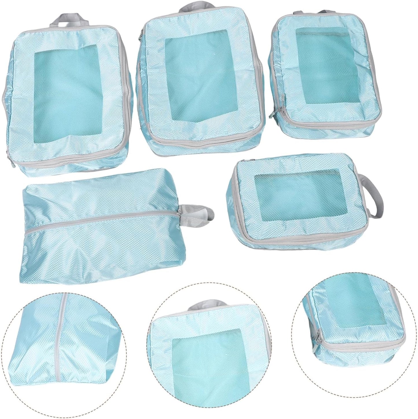 BESTYASH 5Pcs Compression Packing Cubes Set for Travel Space Saving Organizers for Clothes Shoes Toiletries Electronics Bags for Efficient Luggage Organization