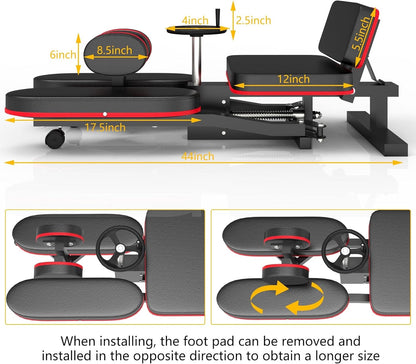 Leg Stretcher, 100kg Stretch Machine, Heavy Duty Steel Frame Equipment Splits Machine, Leg Stretching Training Machine for Home Gym Split Machine Training Fitness with 6 Accessories