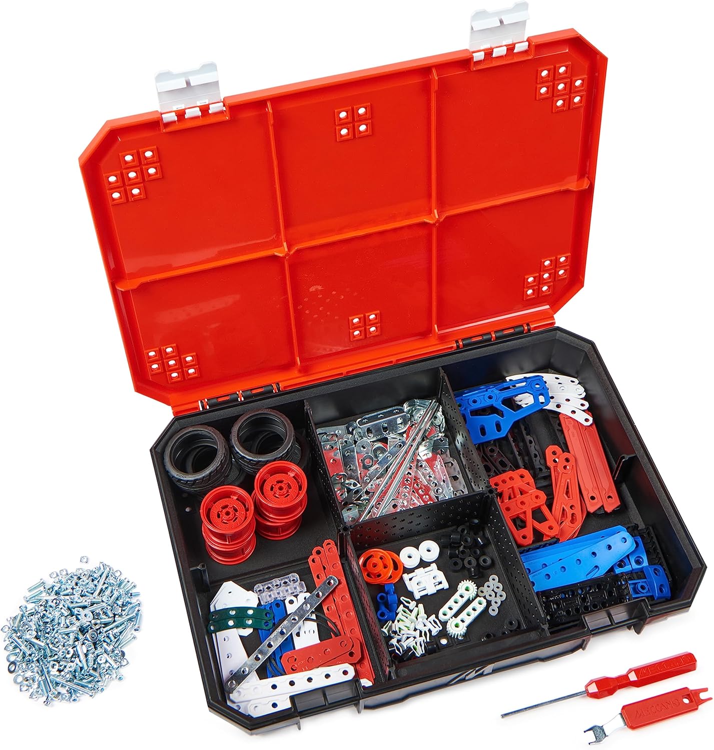 Meccano Maker’s Toolbox, 437-Piece Intermediate STEAM Model Building Kit for Open-Ended Play, Kids Toys for Boys & Girls Ages 10+
