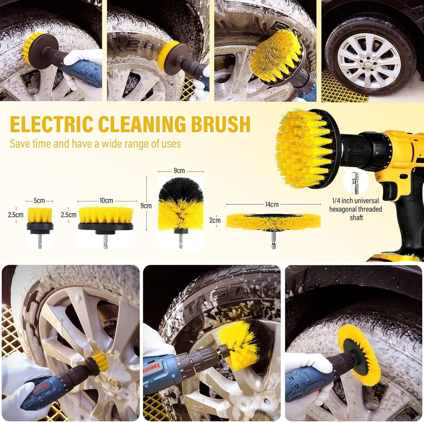 20 Piece Car Cleaning Set for Indoor and Outdoor Car Wash Set with Brushes, Polishing Sponges, Cleaning Gel and More Handy Carry Bag Included