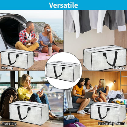 Heran 8 Pack Extra Large Moving Bags with Backpack Straps & Carrying Handles, 92L Heavy Duty Storage Bags with Zippers, Alternative to Moving Boxes, Storage Totes for Clothing Blankets Space Saving