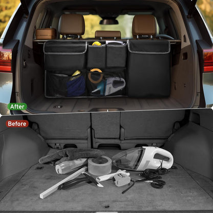 XHRING Car Trunk Organizer Backseat Hanging Storage Bag for Toyota Rav4 4Runner Sienna Highlander Corolla Cross Sequoia Venza Yaris SE XSE LE Hybrid XLE Limited Platinum SUV Accessories 2000-2024 2025