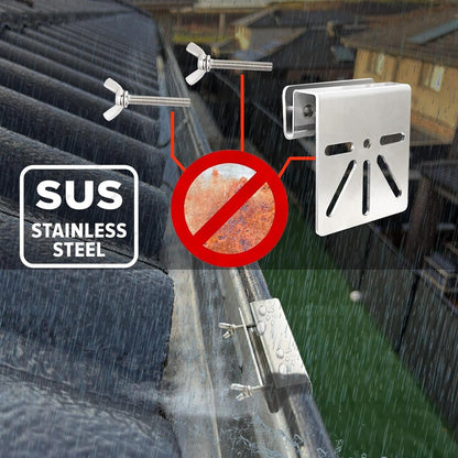 WiTi Gutter Mount Stainless Steel Bracket for Eufy Security SoloCam S340, Solar Security Camera Holder Anti-Rust Screws, No Drill Installation Compatible with IP PTZ DomeCameras Outdoor