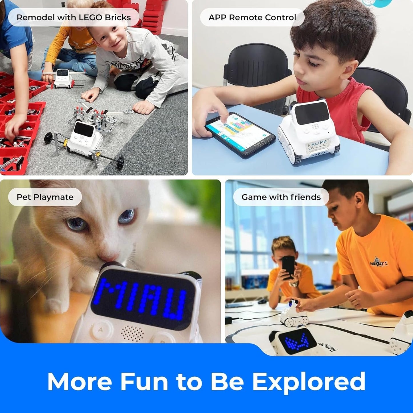 Makeblock Codey Rocky Robot Toy, Programmable and Interactive Emo Robot for Kids 6+, STEM Learning Educational Toys Support Scratch Python Programming, Rechargeable Smart Coding Robot Gift for Kids