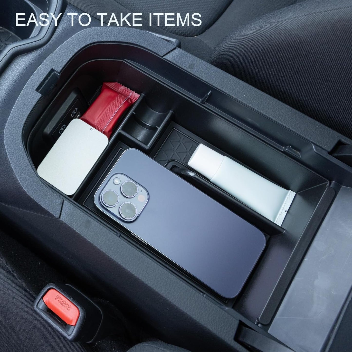 2PCS Center Console Organizer Compatible with 2019-2024 2025 Toyota Rav4 Interior Accessories, Gear Shift Storage Tray Secondary Box Insert Divider