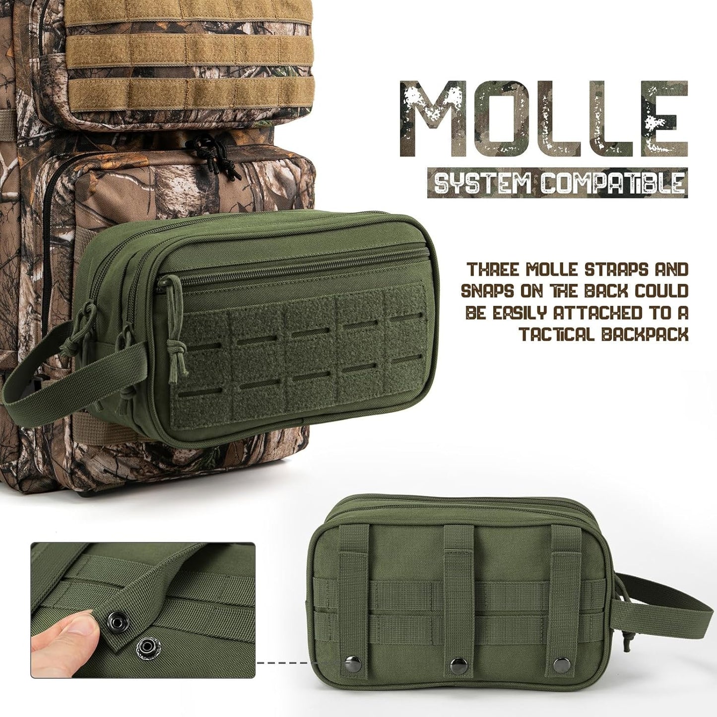Tactical Toiletry Bag Hygiene Bag EDC Tool Molle Pouch Small Dopp Kit Shaving Travel Shower Pocket