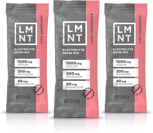 LMNT Zero Sugar Electrolytes - Raspberry Salt | Drink Mix | 30-Count