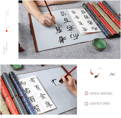 Leopacat Water Writing Cloth, Chinese Calligraphy Practicing Tool, Reusable Paper Drawing Tool, Environmental No Ink Quick Drying for Student Beginners Teaching Stationery Home School